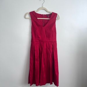 Beautiful red fit and flare v-neck dress! EUC!